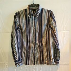 Long Sleeve Button Down Striped Blouse